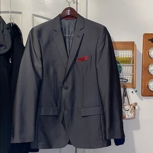 Alfani slim fit Gray coat exclusively at Macy’s.